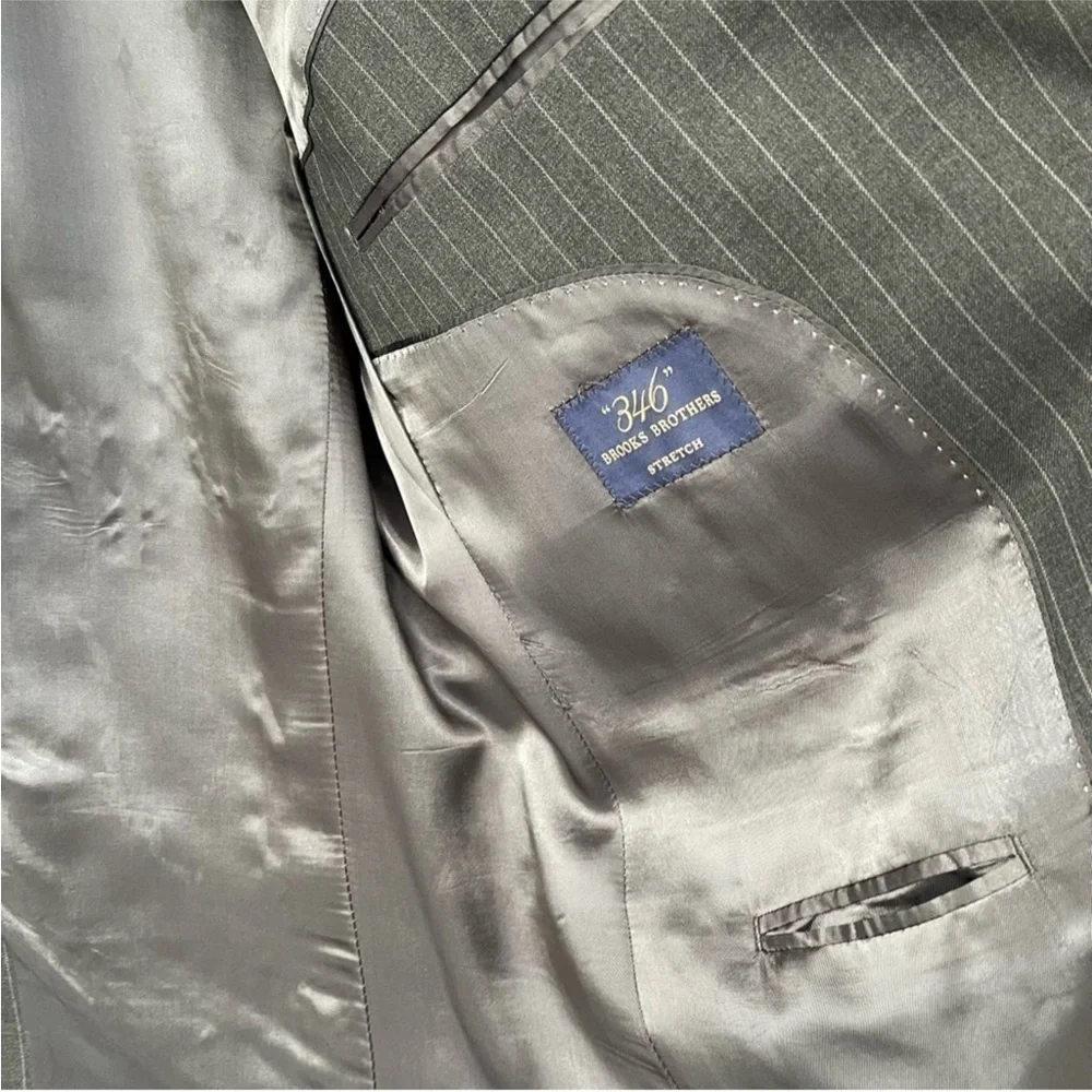 Brooks Brothers Wool Sport Coat Gray Pinstripe 44L